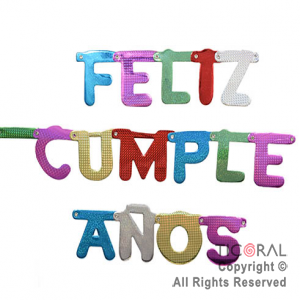 GUIRNALDA LETRA FELIZ CUMPLEA�OS HOLOGRAFICA x 1